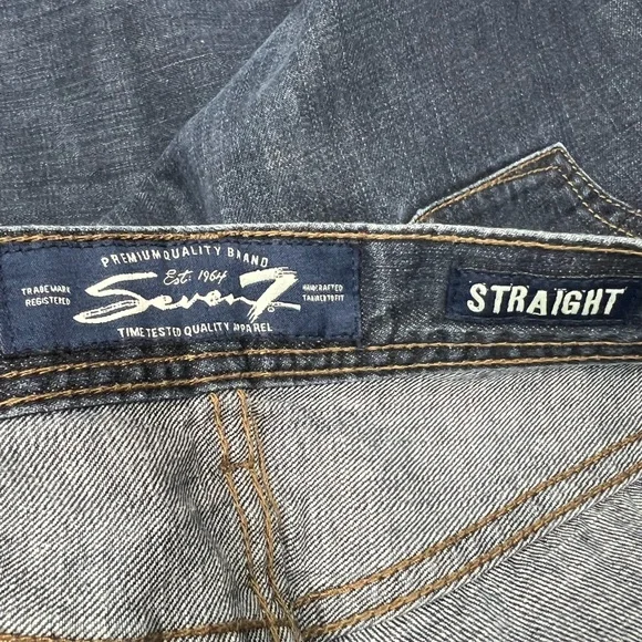 Seven7 Dark Wash Denim Straight Fit Jeans 36x30 - Picture 6 of 8